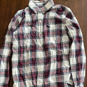 Abercrombie Kids Red and Blue Casual Button Down Shirt